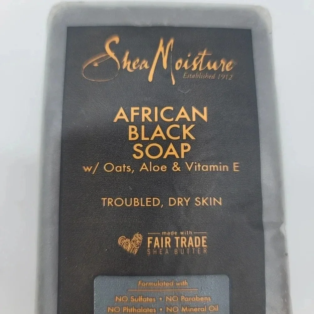 Shea Moisture African Black Soap Oats Aloe Vitamin E For Troubled, Dry Skin 8oz